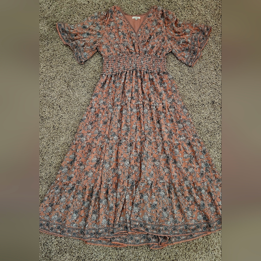 Max Studio Blush Floral Maxi Dress